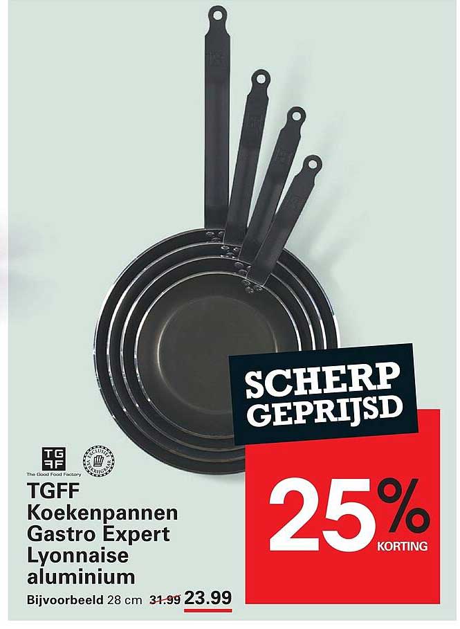 TGFF Koekenpannen Gastro Expert Lyonnaise aluminium 25% KORTING