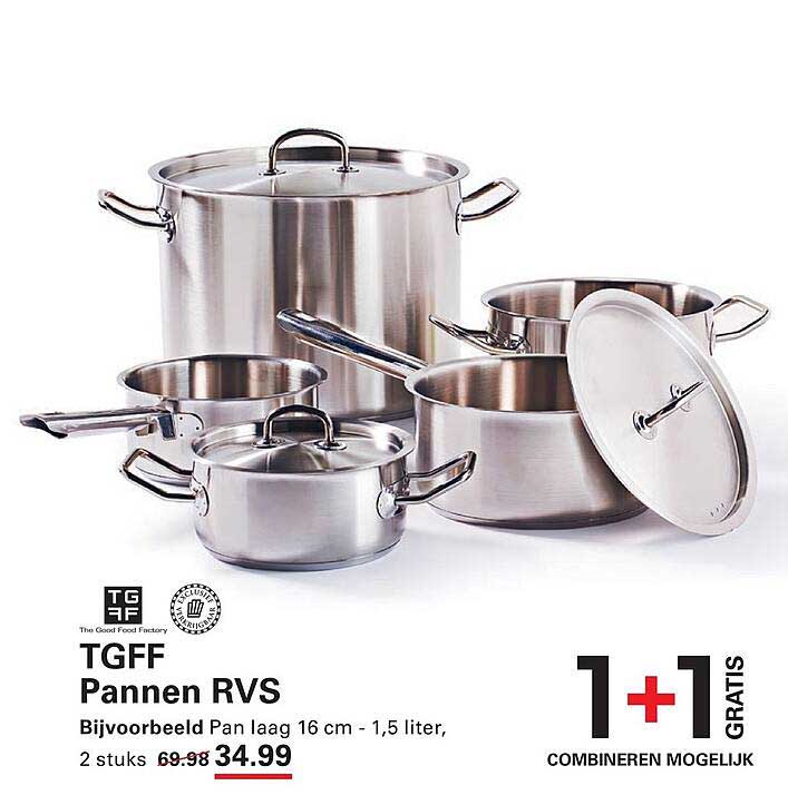 TGFF Pannen RVS 1+1 GRATIS