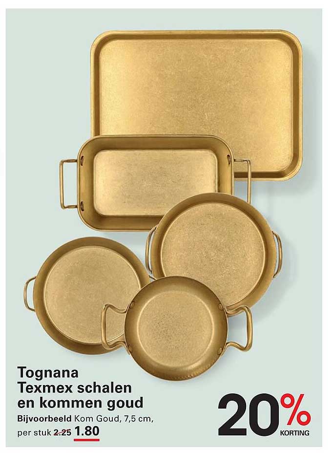 Tognana Texmex schalen en kommen goud