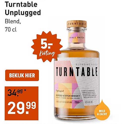 Turntable Unplugged Blend, 70 cl 5,- korting