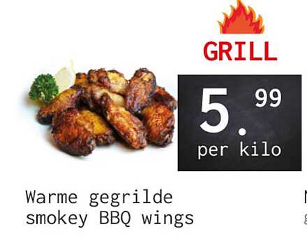 Warme gegrilde smokey BBQ wings