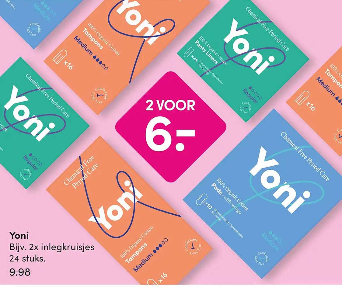 Yoni Bijv. 2x inlegkruisjes 24 stuks. 2 VOOR 6.-