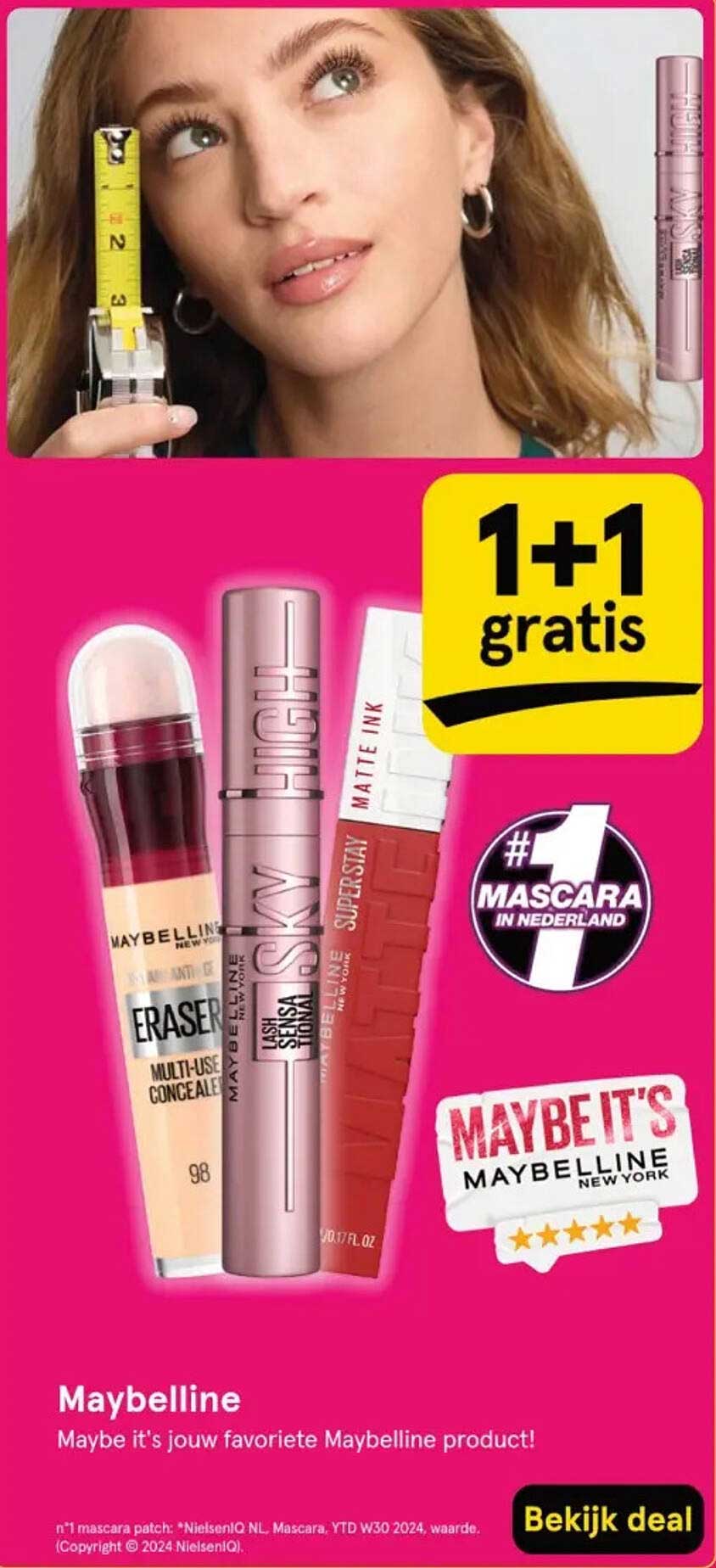 1+1 gratis Maybelline producten