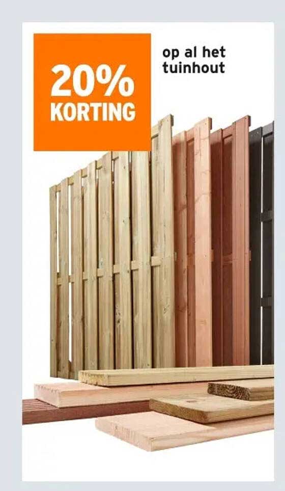 20% KORTING op al het tuin hout