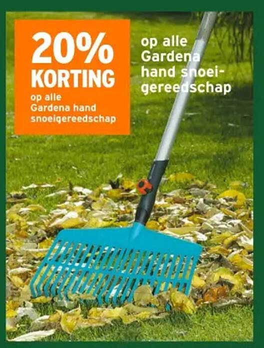 20% KORTING op alle Gardena hand snoeigereedschap