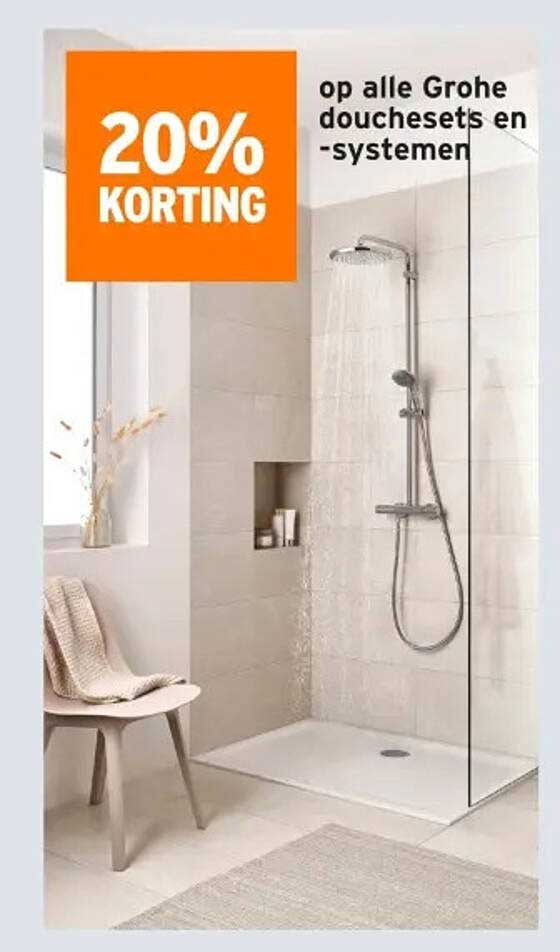 20% KORTING op alle Grohe douchesets en -systemen