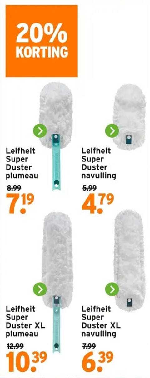 20% KORTING op Leifheit Super Duster producten