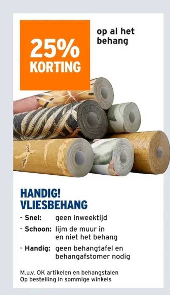 25% KORTING op al het behang