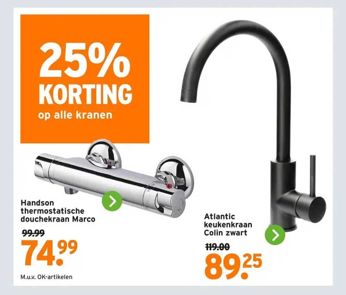25% KORTING op alle kranen