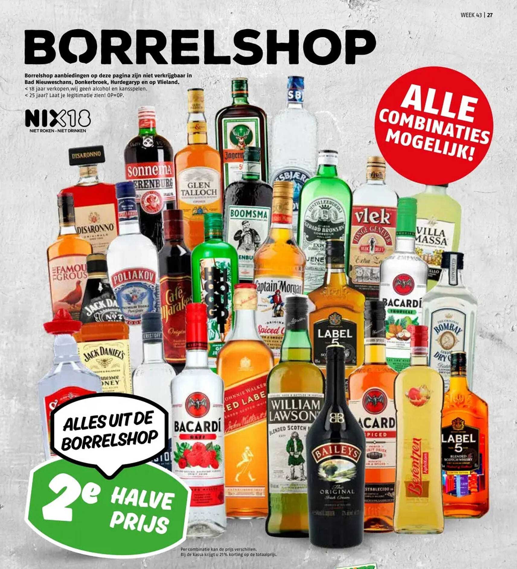 2e HALVE PRIJS op alles uit de borrelshop