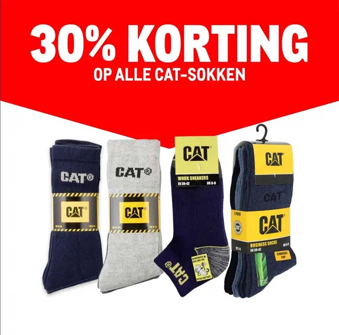 30% KORTING OP ALLE CAT-SOKKEN