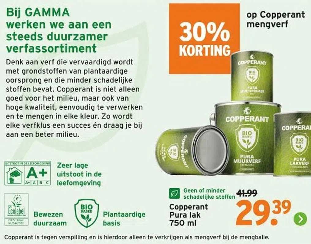 30% korting op Copperant mengverf