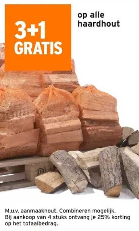 3+1 GRATIS op alle haardhout