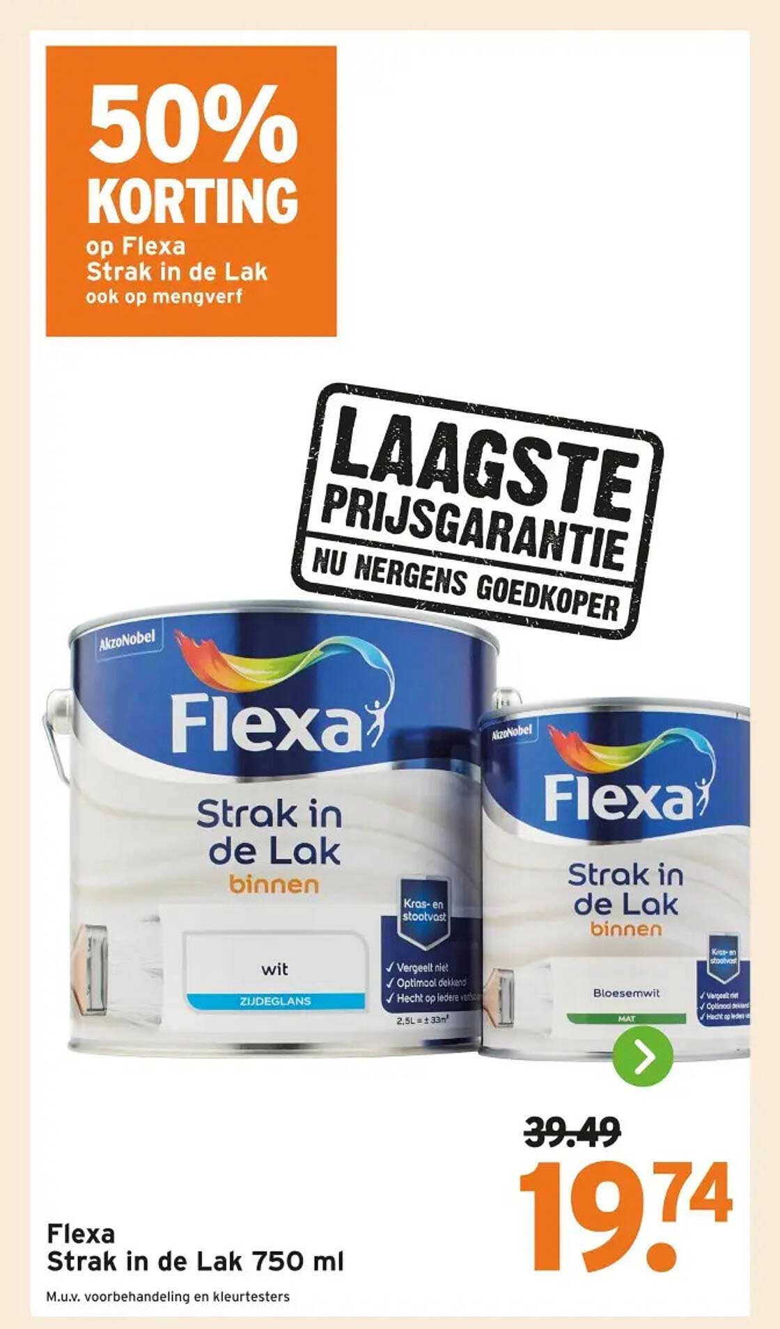 50% KORTING op Flexa Strak in de Lak ook op mengverf