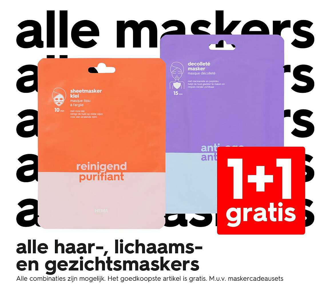 alle haar-, lichaams- en gezichtsmaskers