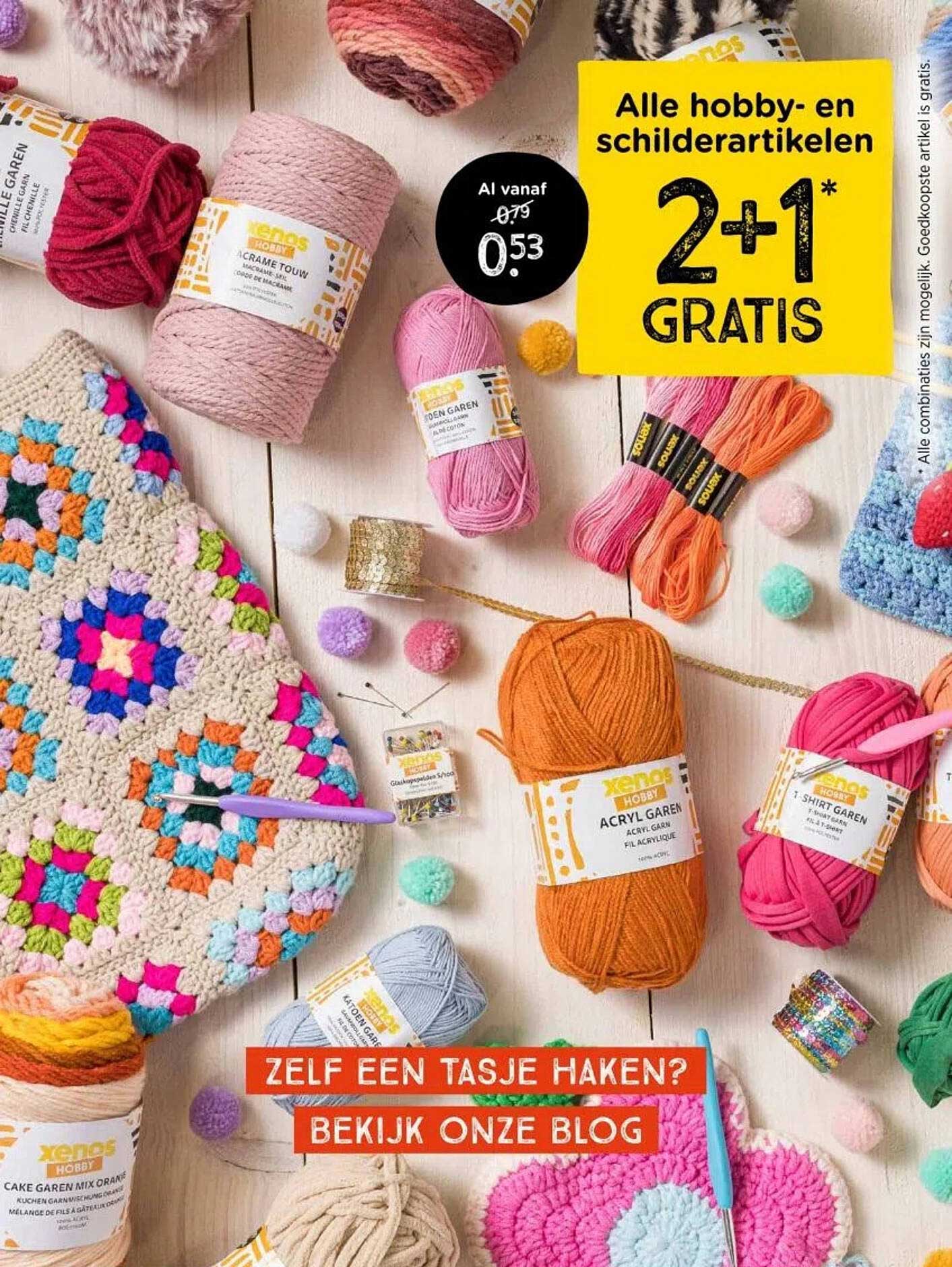 Alle hobby- en schilderartikelen 2+1 GRATIS