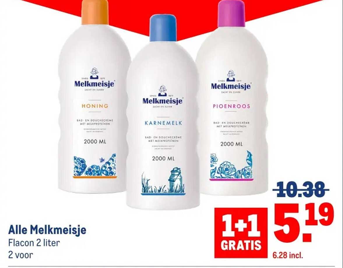Alle Melkmeisje Flacon 2 liter 2 voor