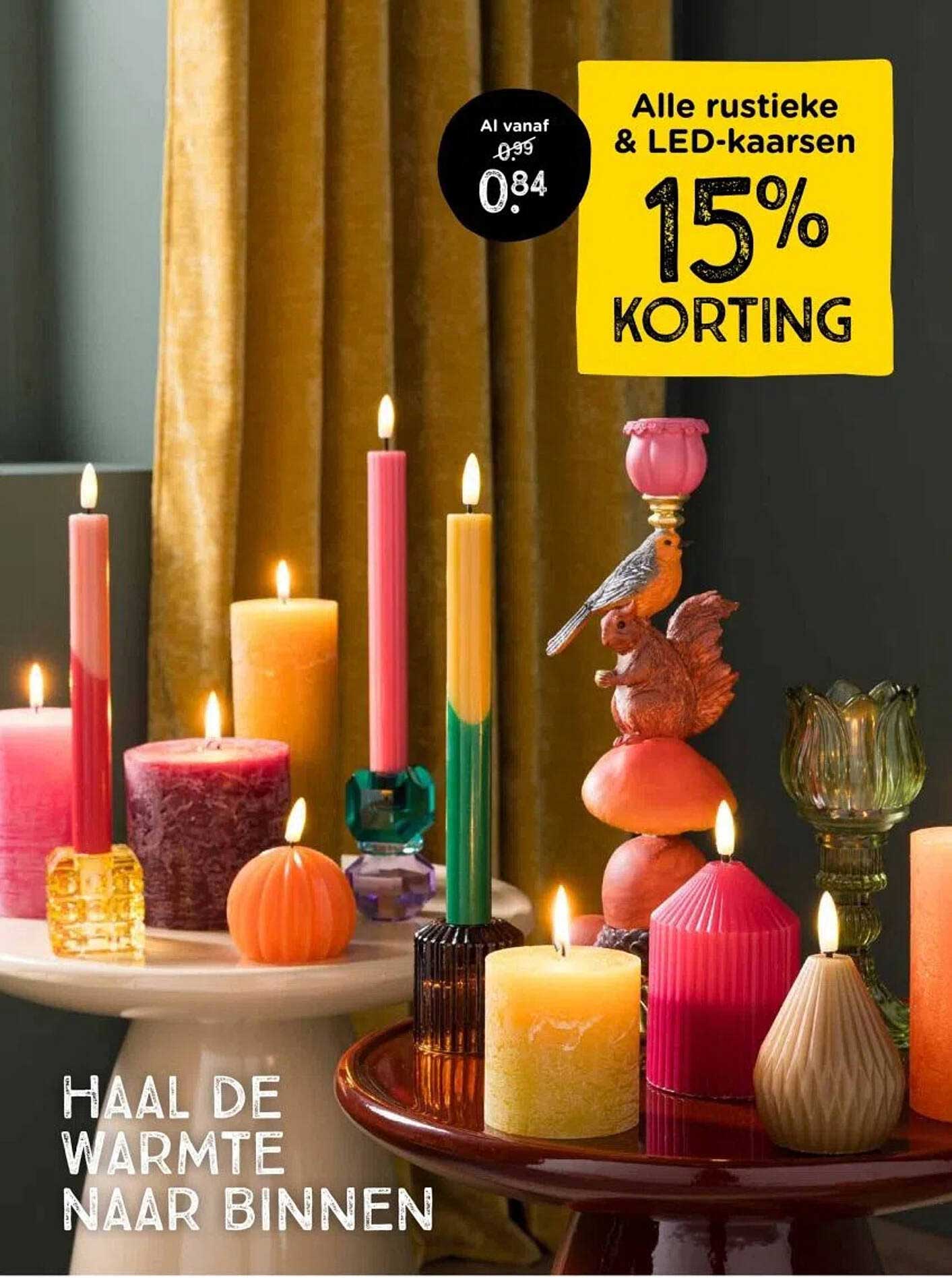 Alle rustieke & LED-kaarsen 15% KORTING