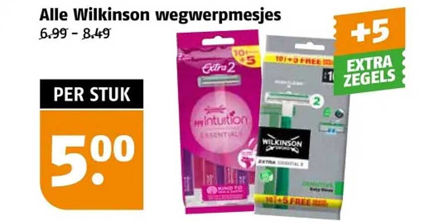 Alle Wilkinson wegwerpmesjes