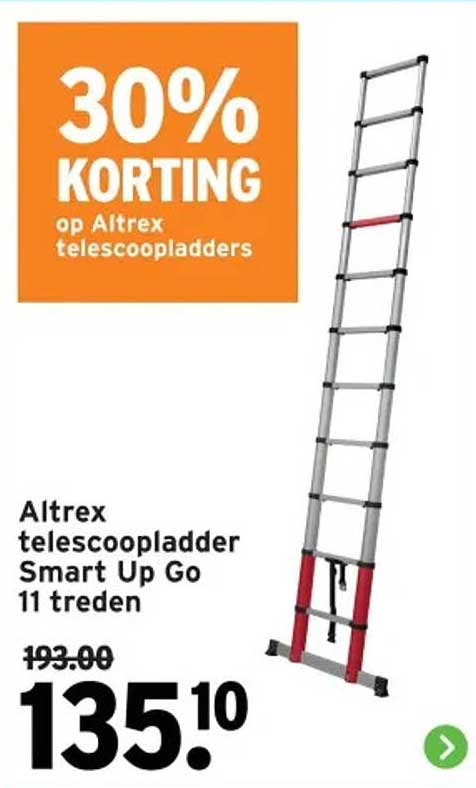 Altrex telescoopladder Smart Up Go 11 treden