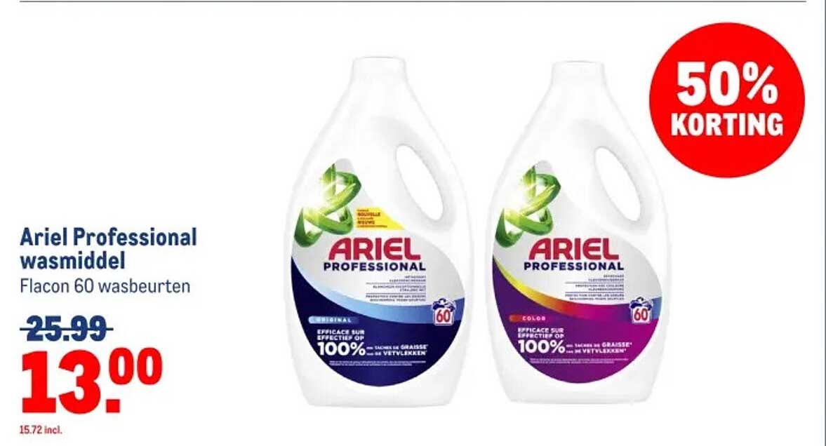 Ariel Professional wasmiddel Flacon 60 wasbeurten
