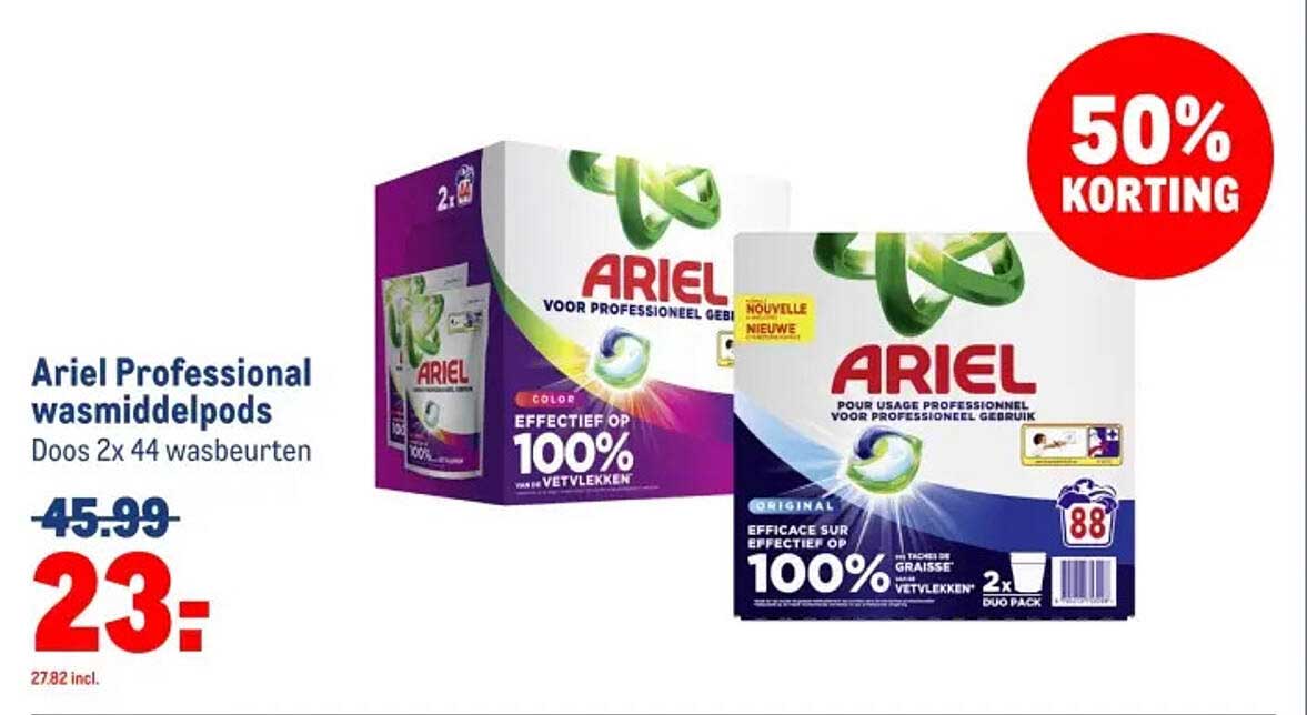 Ariel Professional wasmiddelpods Doos 2x 44 wasbeurten