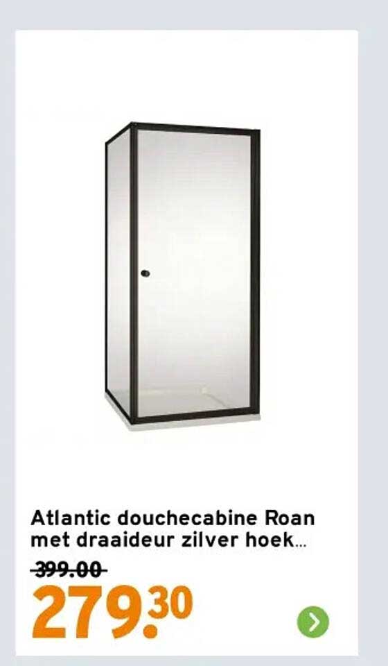 Atlantic douchecabine Roan met draaideur zilver hoek...