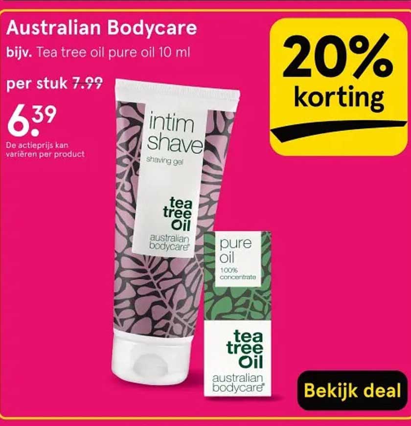 Australian Bodycare bijv. Tea tree oil pure oil 10 ml