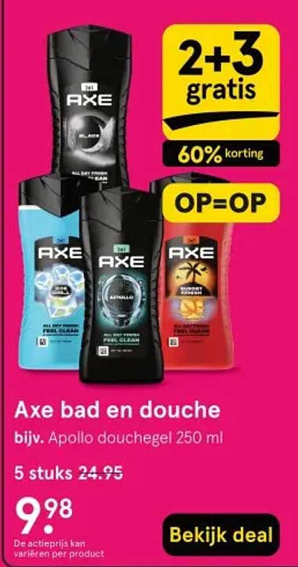 Axe bad en douche bijv. Apollo douchegel 250 ml