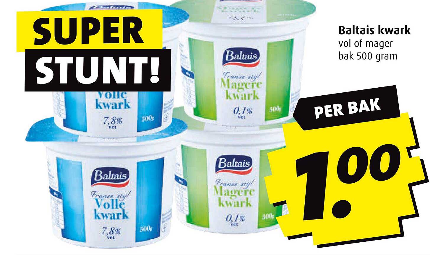 Baltijs kwark vol of mager bak 500 gram
