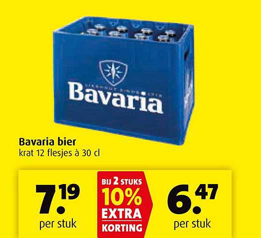 Bavaria bier krat 12 flesjes à 30 cl