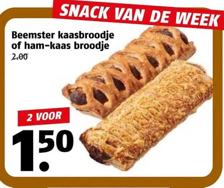 Beemster kaasje of ham-kaas broodje