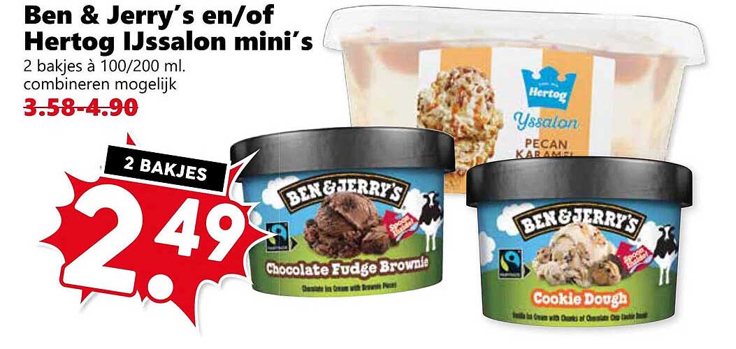 Ben & Jerry’s en/of Hertog IJssalon mini’s