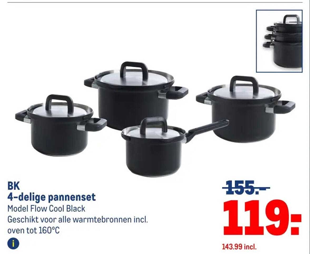 BK 4-delige pannenset