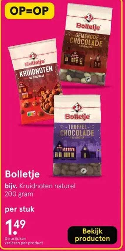 Bolletje bijv. Kruidnoten naturel 200 gram