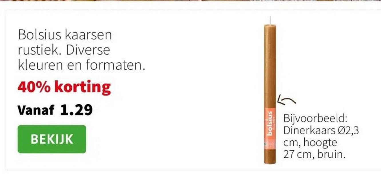 Bolsius kaarsen rustiek. Diverse kleuren en formaten.