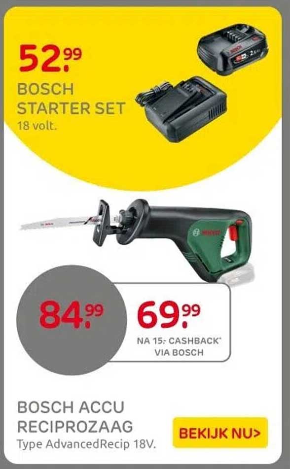 BOSCH ACCU RECIPROZAAG Type AdvancedRecip 18V.