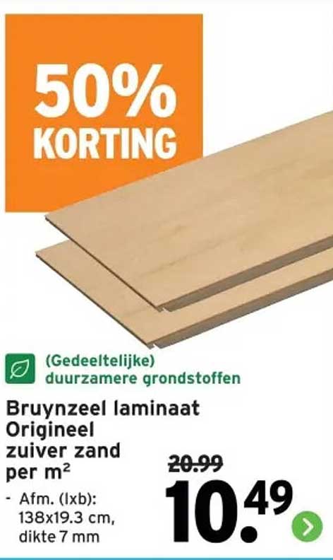 Bruynzeel laminaat Origineel zuiver zand per m²