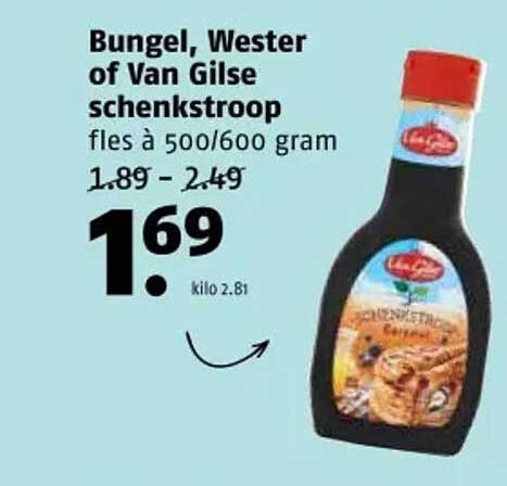 Bungel, Wester of Van Gilse schenkstroop fles à 500/600 gram
