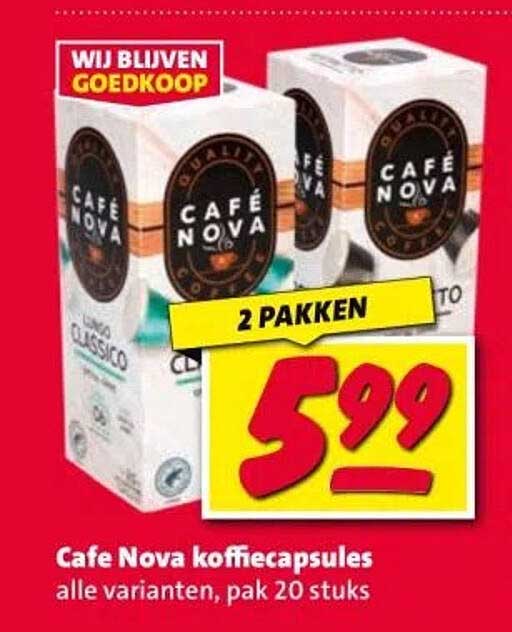 Cafe Nova koffiecapsules - alle varianten, pak 20 stuks