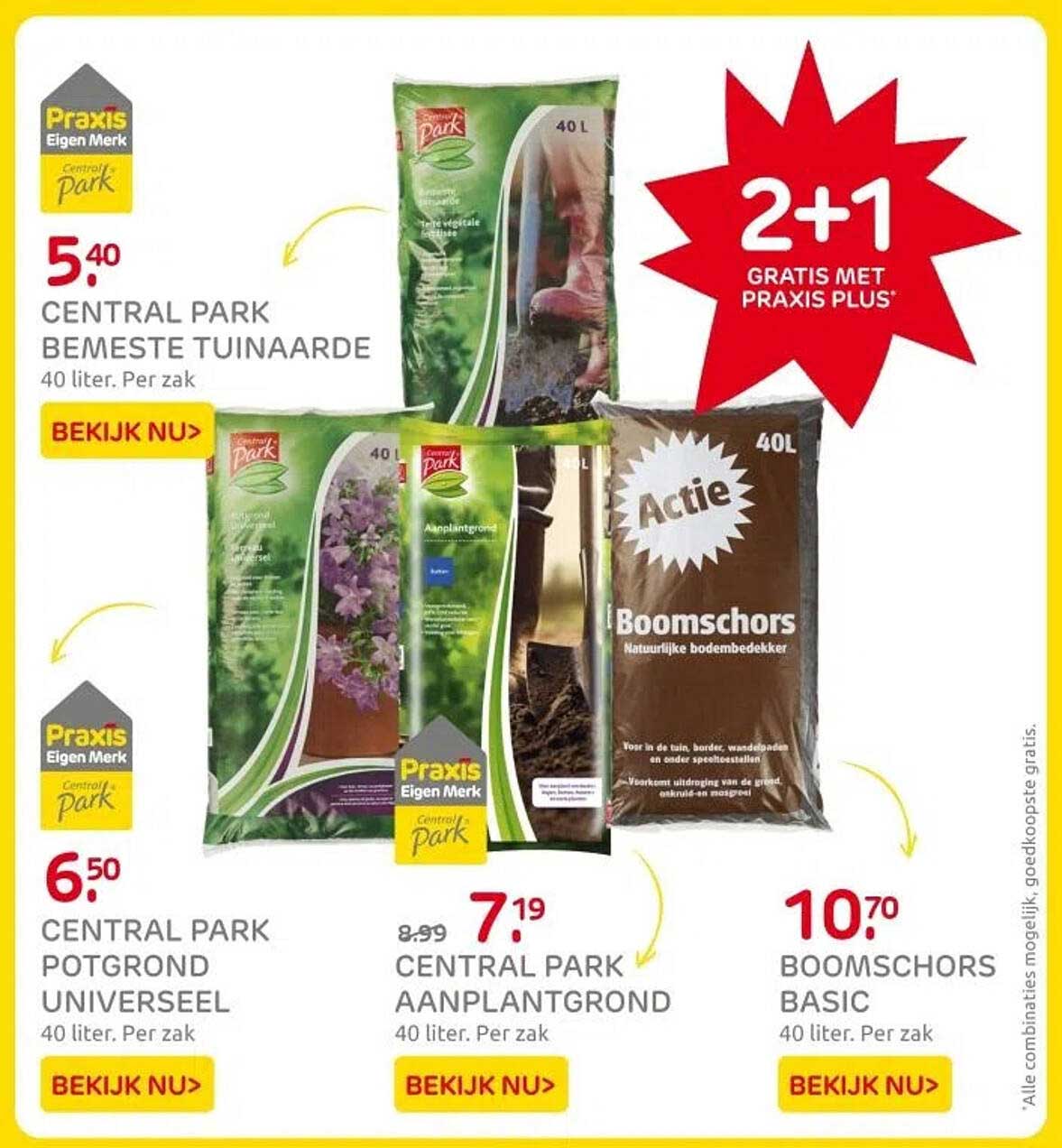 CENTRAL PARK BEMESTE TUINAARDE 40 liter. Per zak