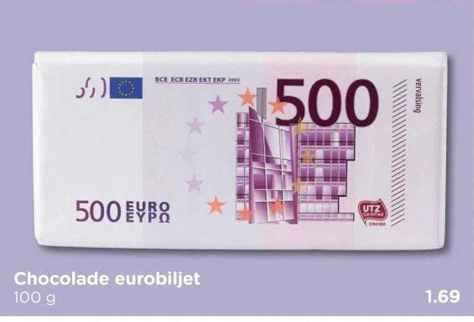 Chocolade eurobiljet 100 g