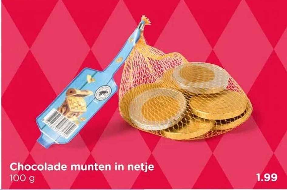 Chocolade munten in netje