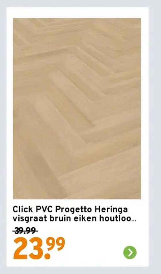 Click PVC Progetto Heringa visgraat bruin eiken houtlook