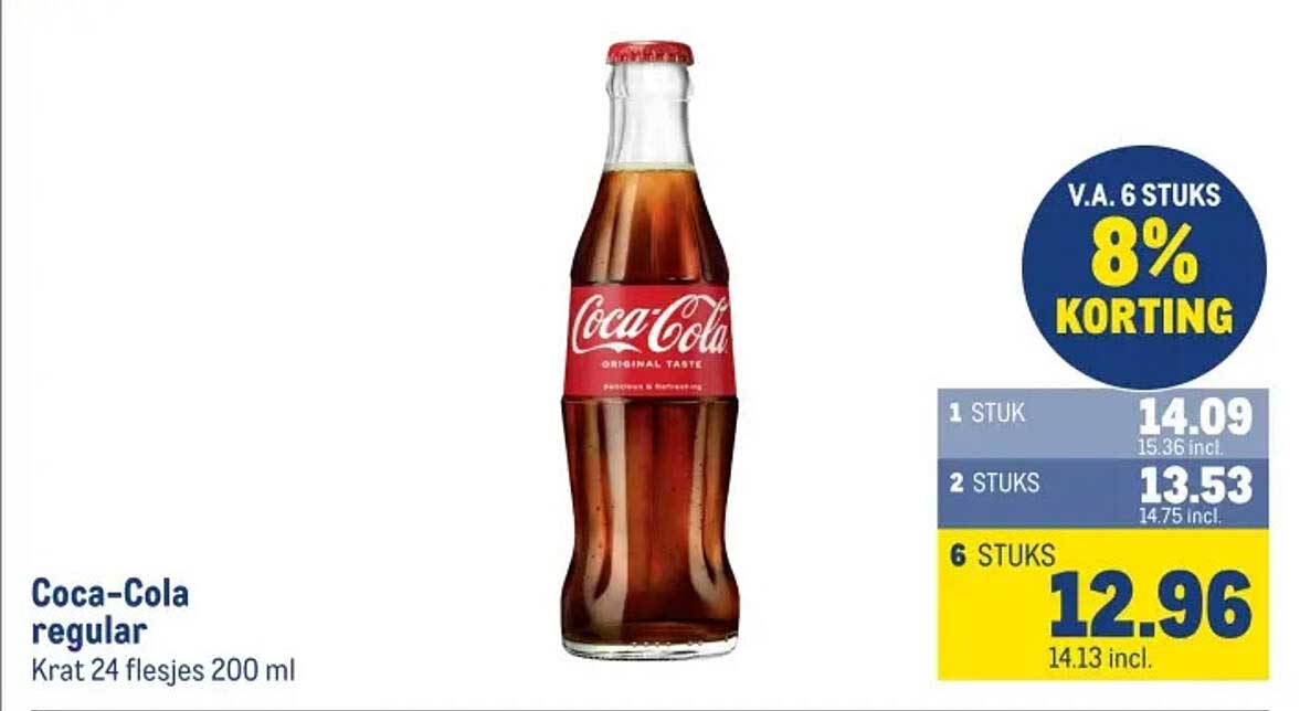 Coca-Cola regular Krat 24 flesjes 200 ml
