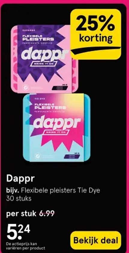 Dappr Flexibele pleisters Tie Dye 30 stuks