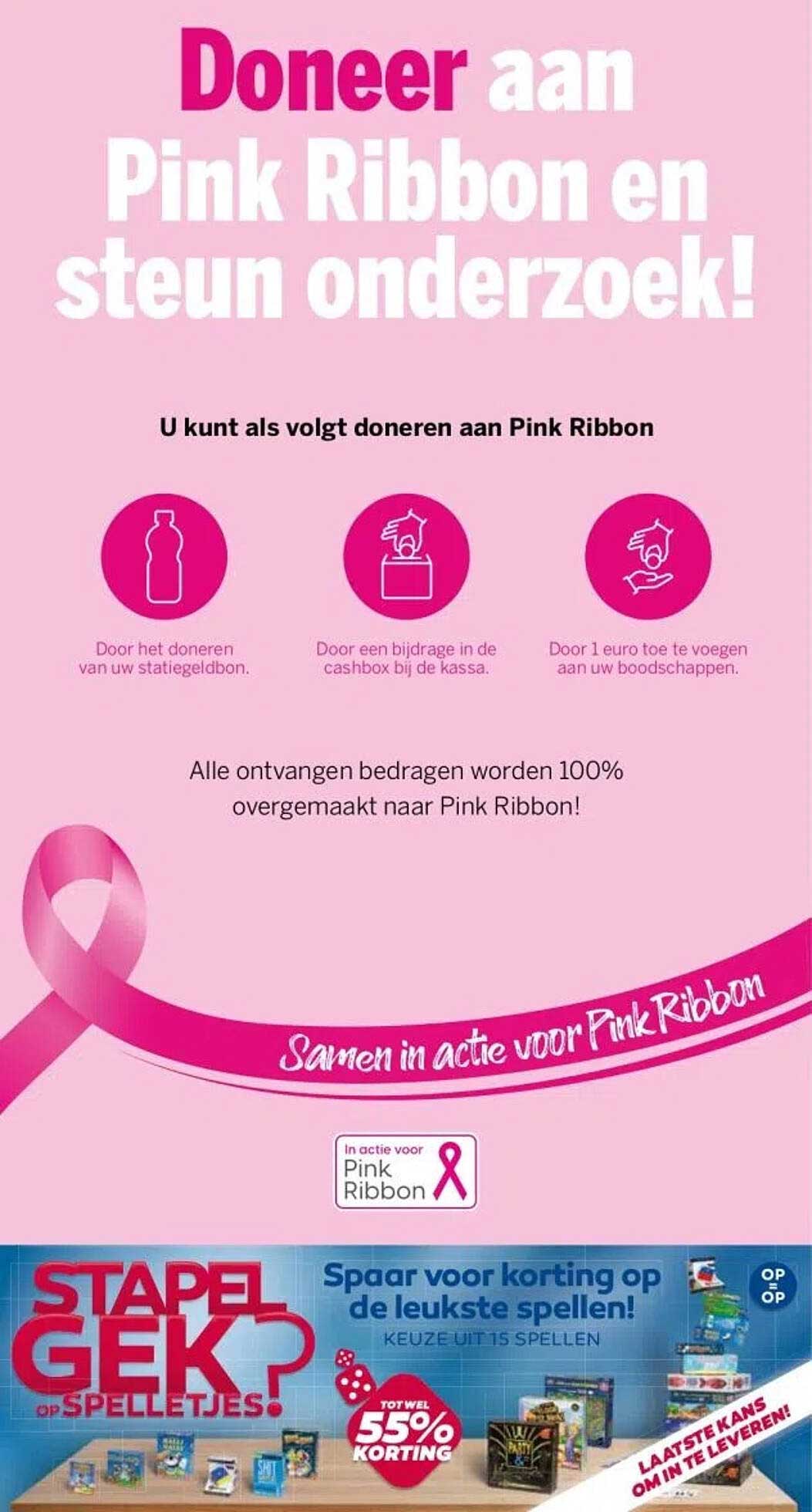 Doneer aan Pink Ribbon en steun onderzoek!