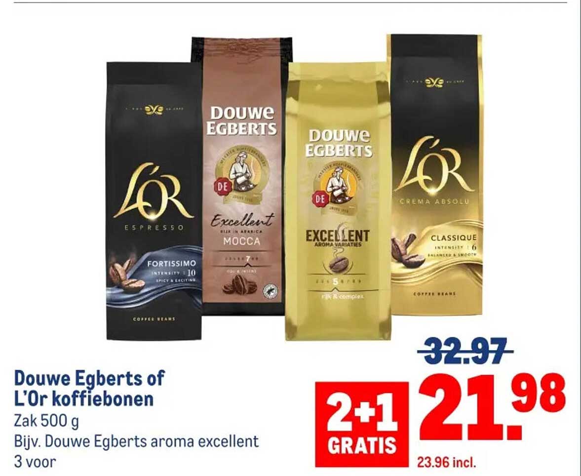 Douwe Egberts of L'Or koffiebonen