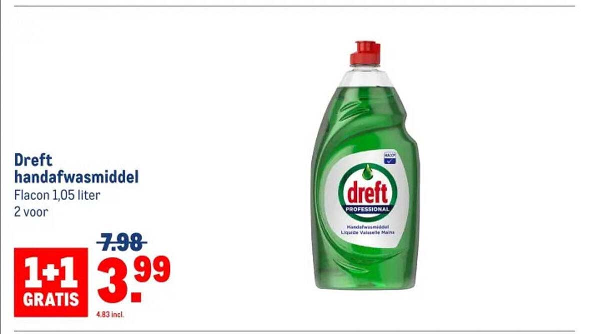 Dreft handafwasmiddel Flacon 1,05 liter 2 voor