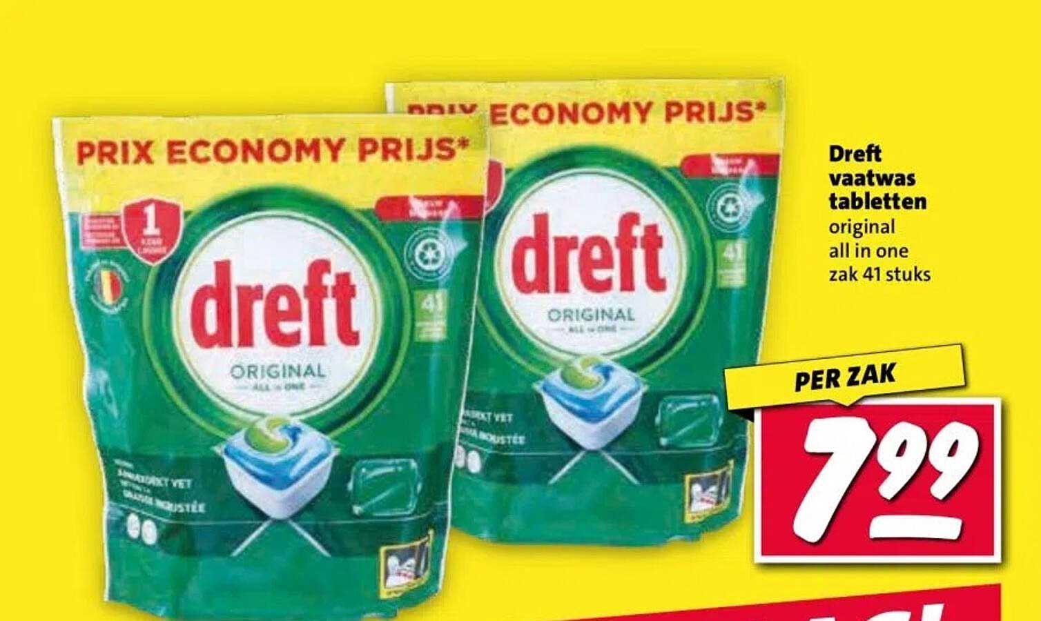 Dreft vaatwas tabletten original all in one zak 41 stuks